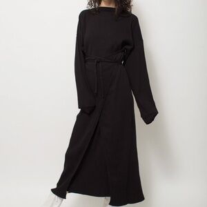 Baserange Shaw Long Sleeve Kaftan Black Maxi Dress | Size Small
